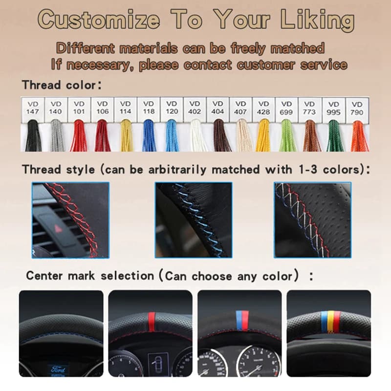 Couverture tressée de volant de voiture personnalisée, 100% adapté au modèle 3 de Tesla 2017 2018 20