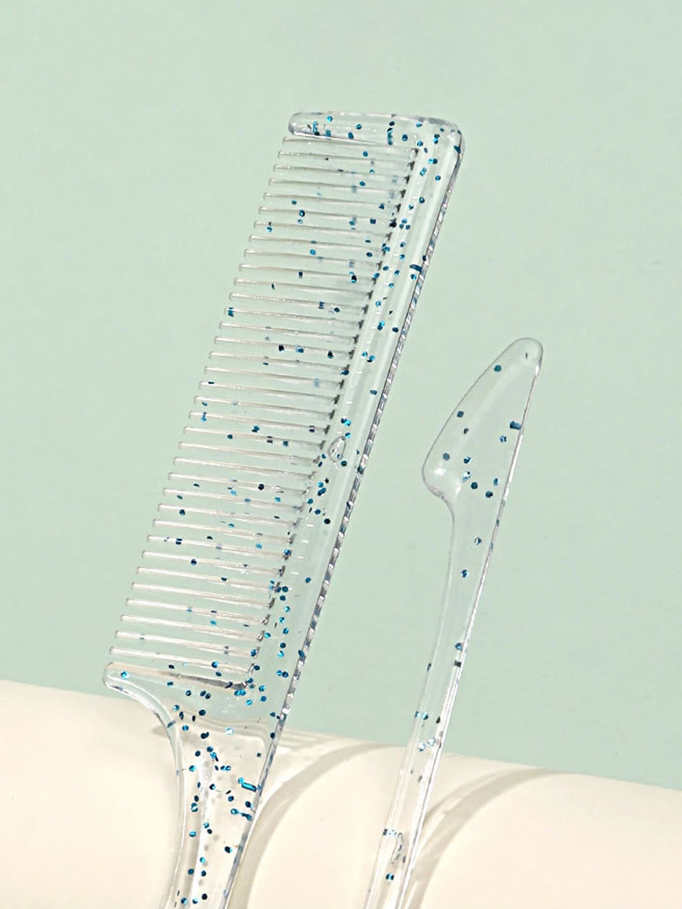 Ensemble de peignes transparents 3 pièces avec brosse de contrôle de bord double face, brosse à déch