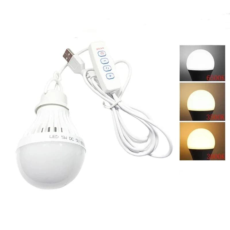 Lampe de camp LED USB à intensité variable, ampoule d'urgence, batterie externe, lampe de travail, b