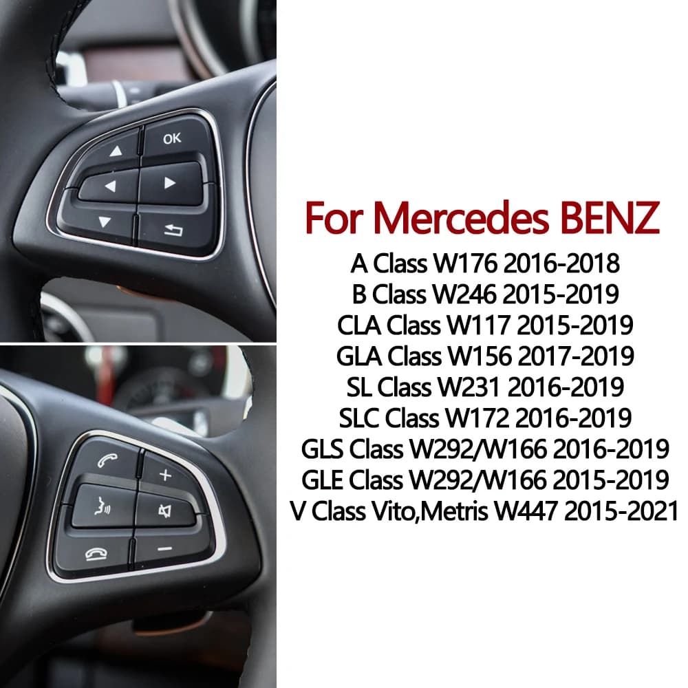 Couvercle de commutateur de commande de boutons de volant de voiture, pour BENZ A B CLA CLS GLA GLS 