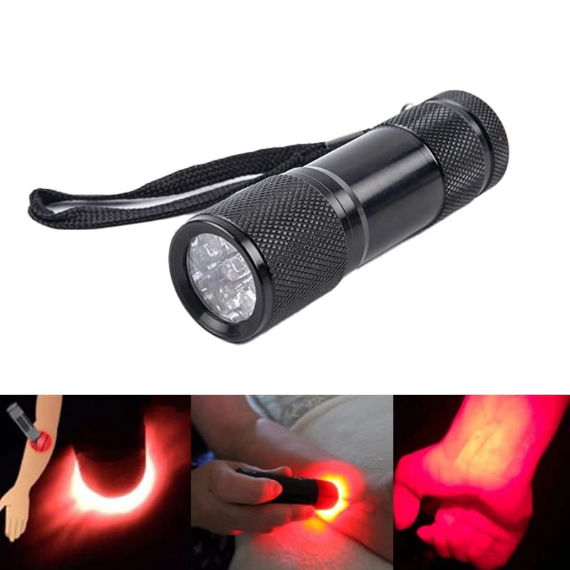 Lampe de poche LED rouge pratique, imagerie de veines infrarouges, lumière 625nm, 9 torche, pour inf