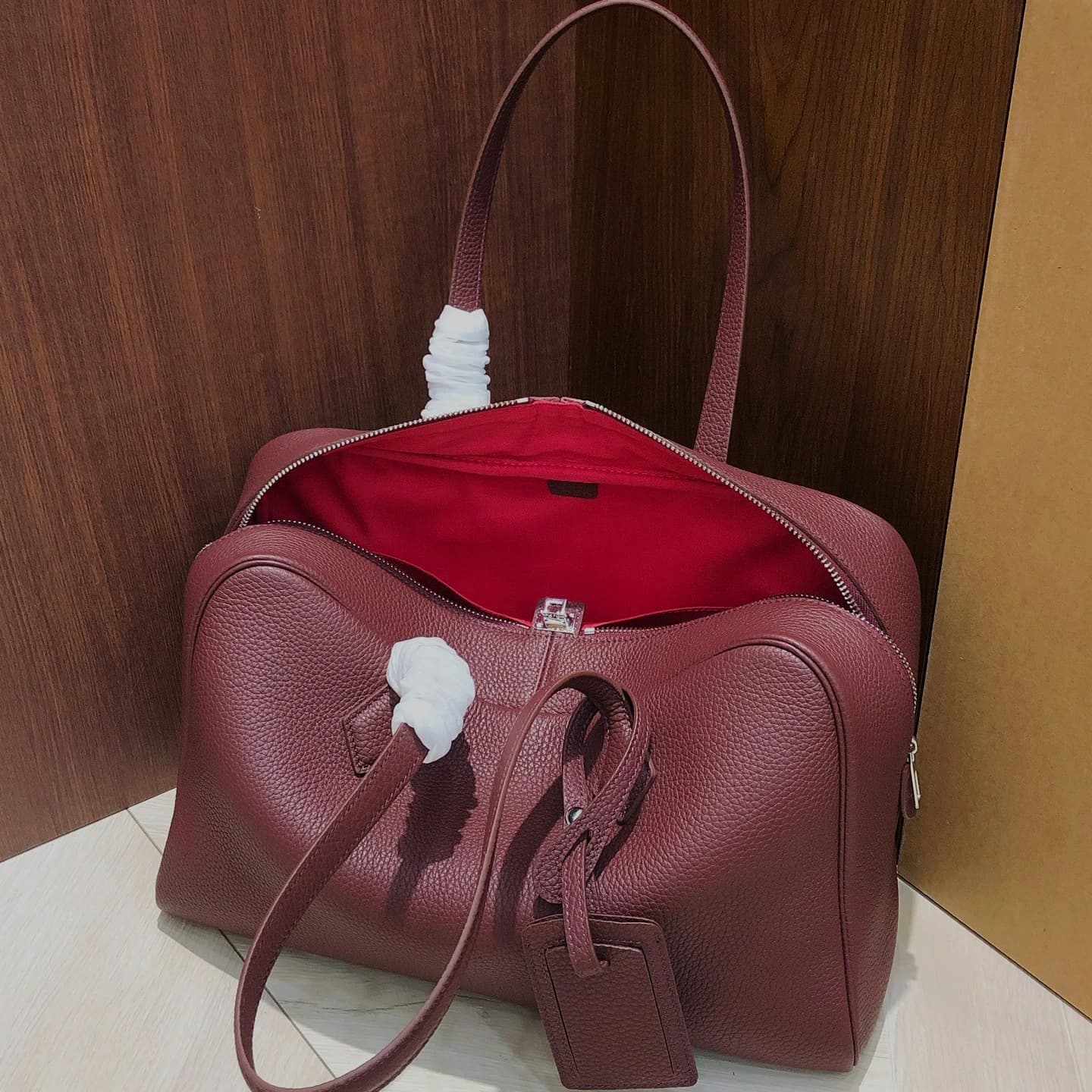 Nouveau Sac à Main en Cuir Véritable 35 cm Grande Capacité en Cuir de Vachette Pleine Fleur pour Fem