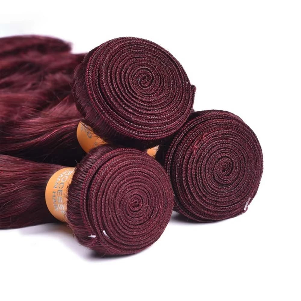 16A bordeaux 99j paquets de vague de corps couleur rouge paquets de cheveux humains 1/3/4 pièces Ext