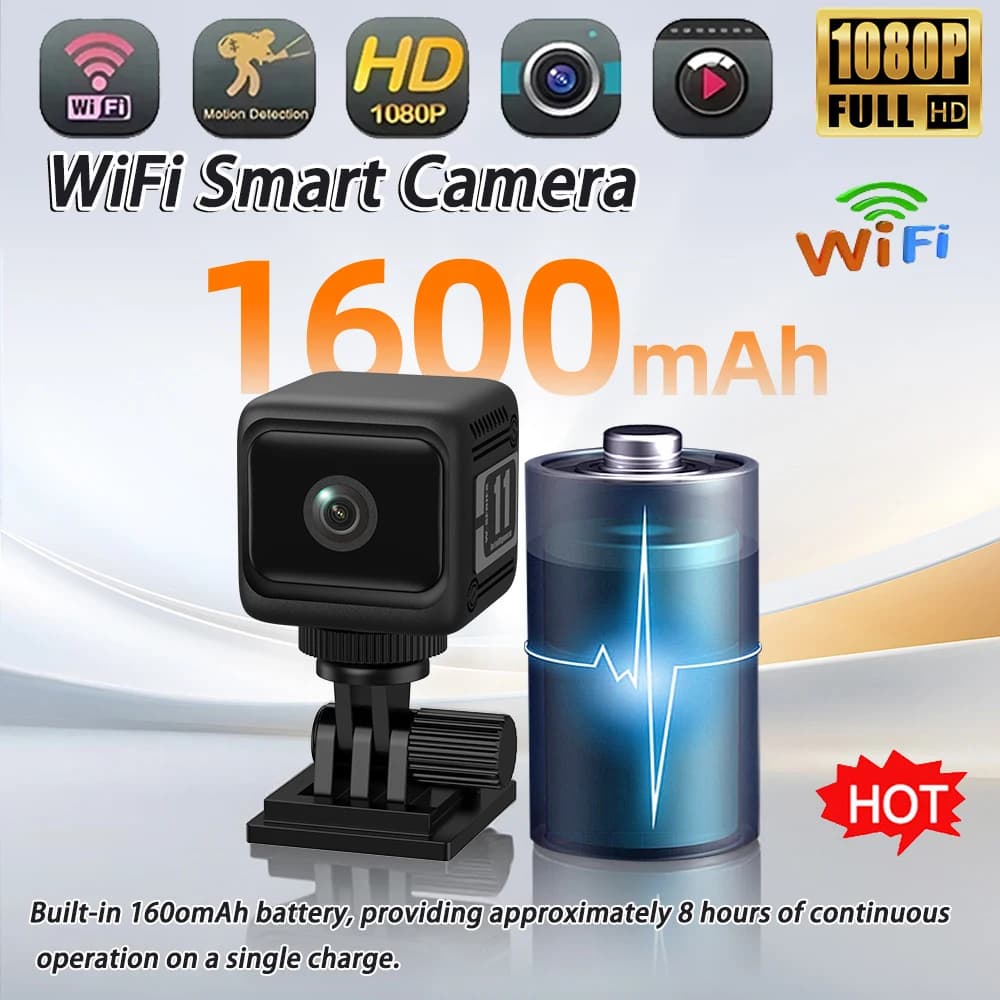 Mini caméra Wifi HD 1080P, batterie longue durée, sécurité domestique intelligente, petit caméscope,