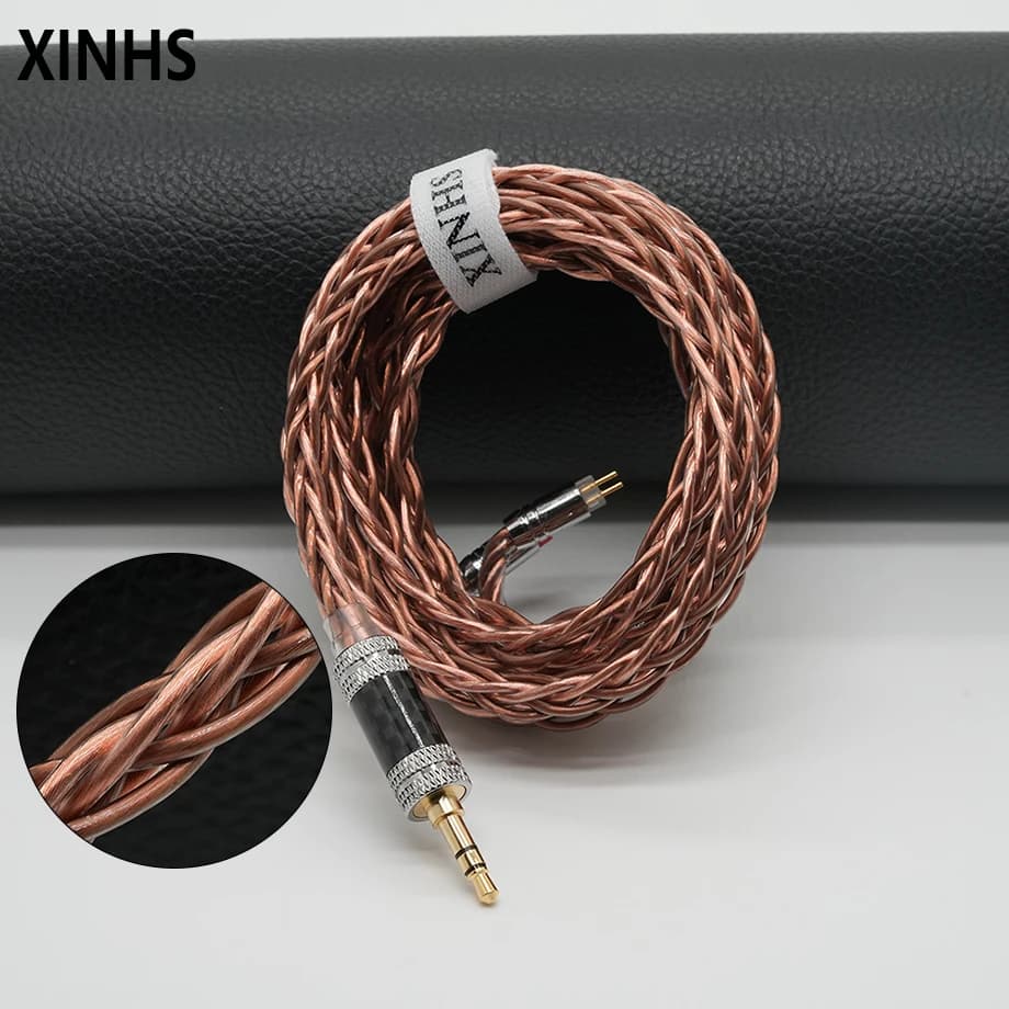 XINHS-Câble pour casque HIFI K01, 8 cœurs, cuivre brillant 7N, cuivre foncé 7N