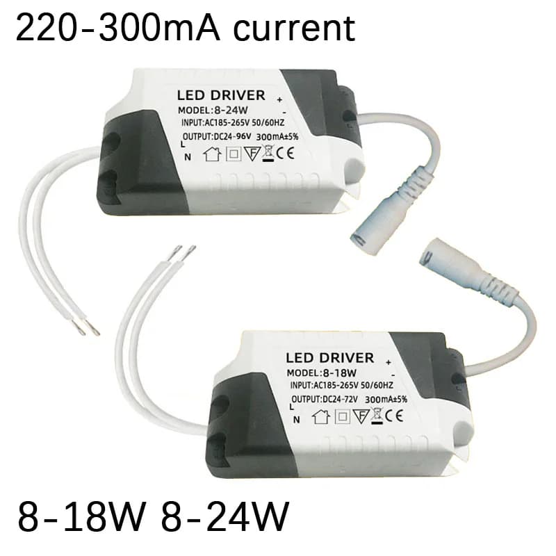 Pilote LED AC 85V-265V à DC 24V 8-24W, panneau de plafonnier, adaptateur d'alimentation, transformat