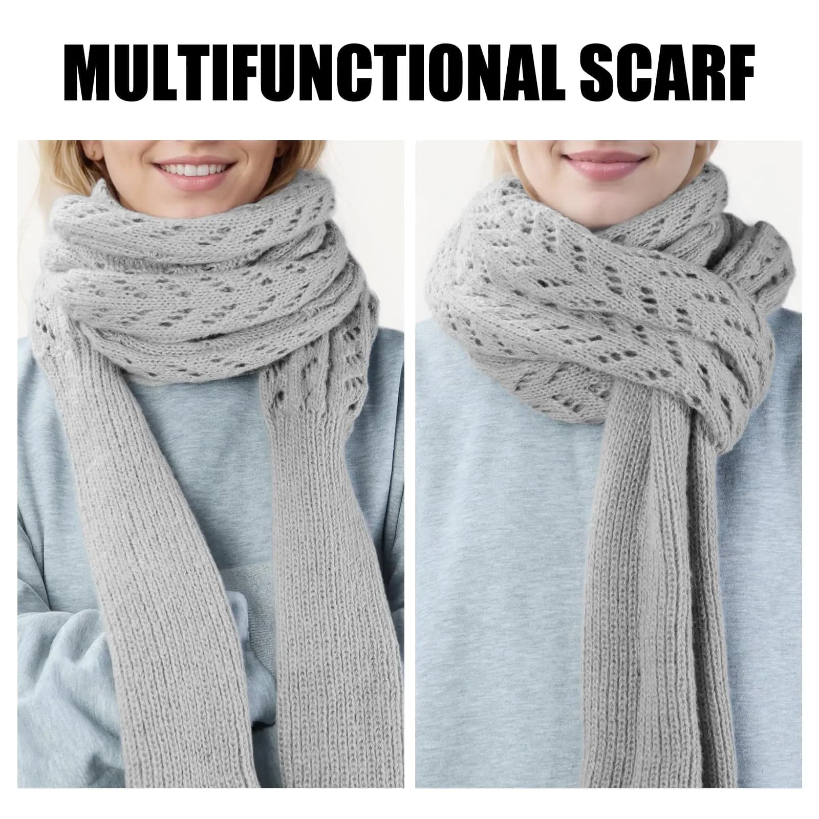 Écharpe multifonctionnelle à manches pour femmes, châle d'hiver avec manches, couleur unie, écharpe 