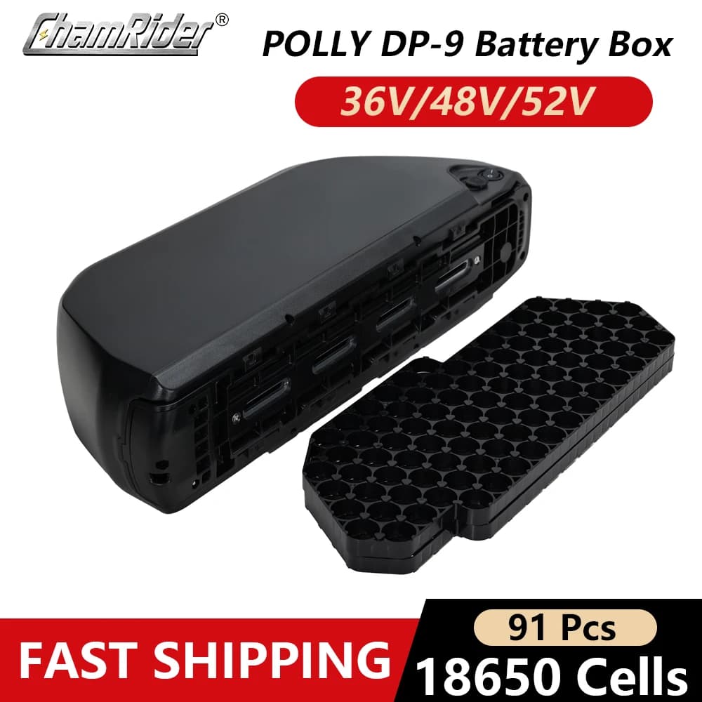 ChamRider-Boîtier de batterie pour vélo électrique, boîtier de batterie Polly 9, tube alertes onal, 