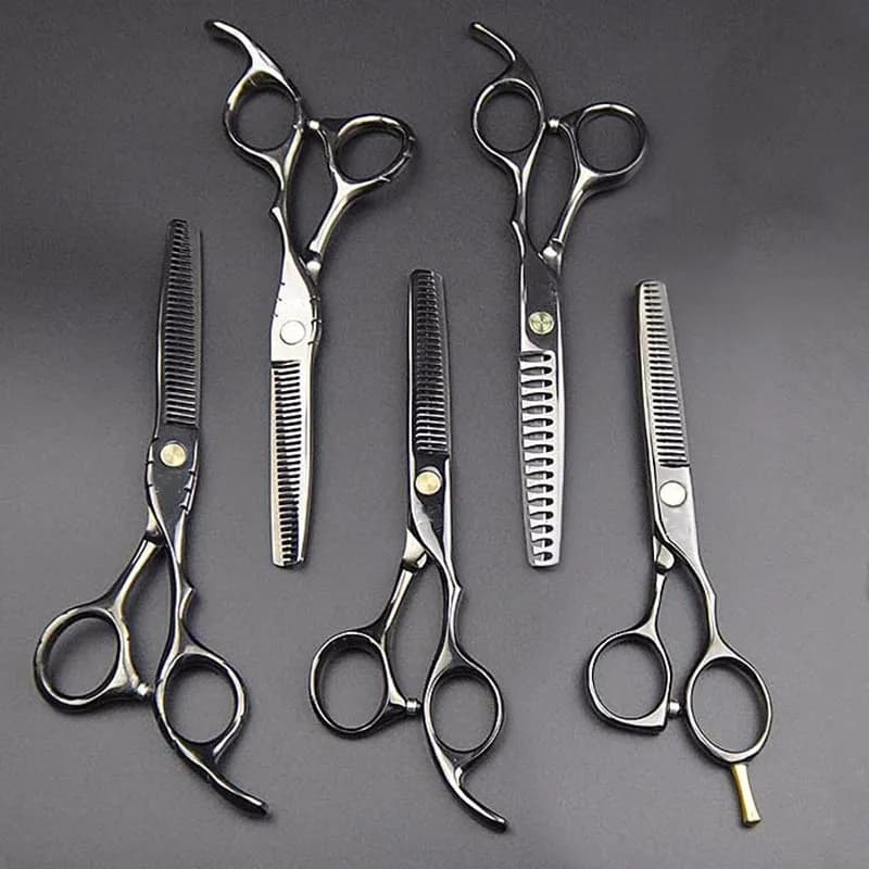 Ciseaux professionnels de barbier Qlating en titane japonais 440C, pour coiffeur 5.5 / 6.0, ciseaux 