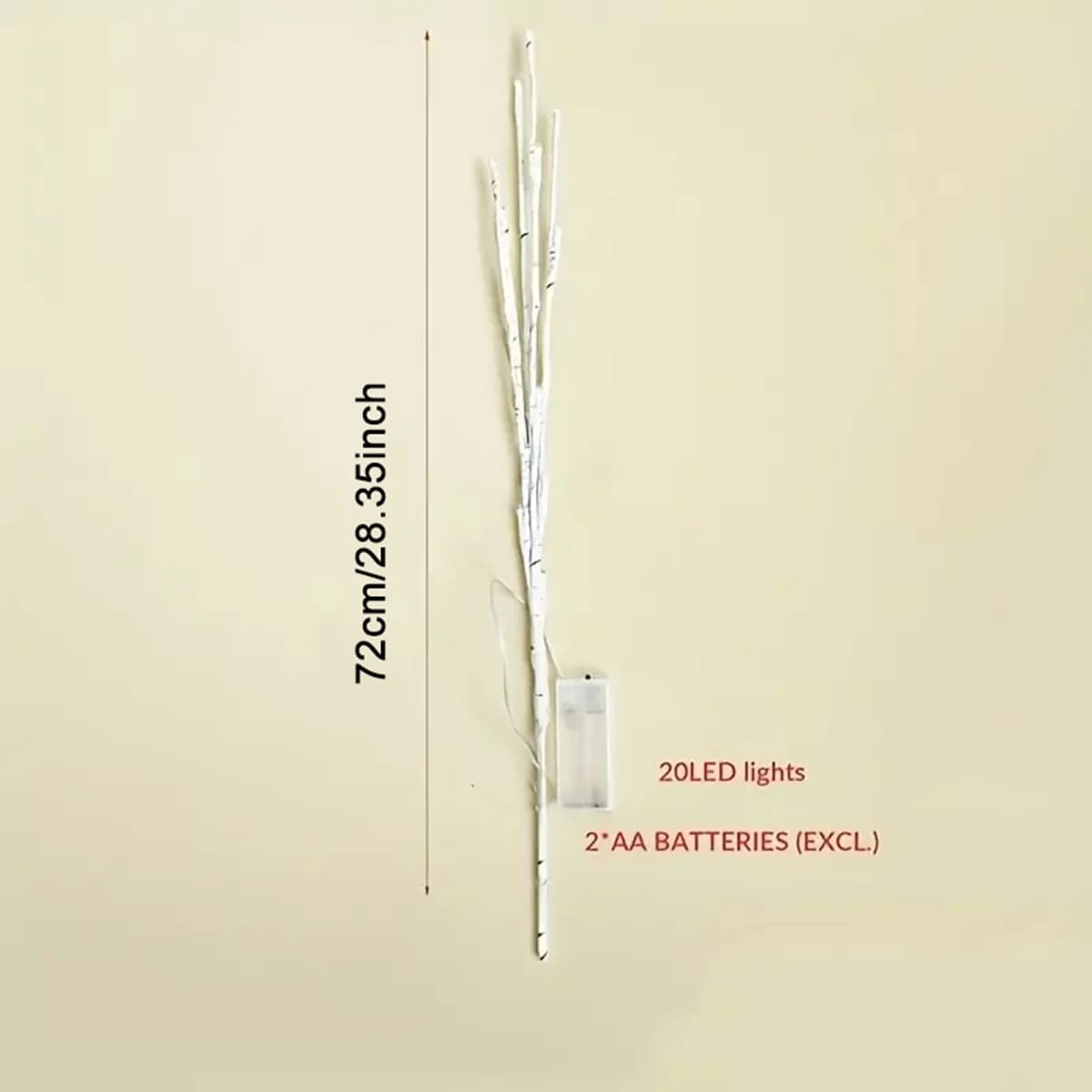 Lumière LED de branche de bouleau blanc, lumières de fête à piles, décoration de mariage, lumières e