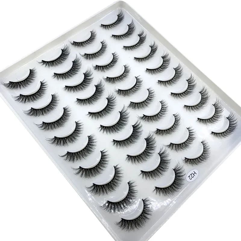 Faux-cils 3D en faux vison, 20 paires, naturels, dramatiques, moelleux, doux, contaminants, volume c