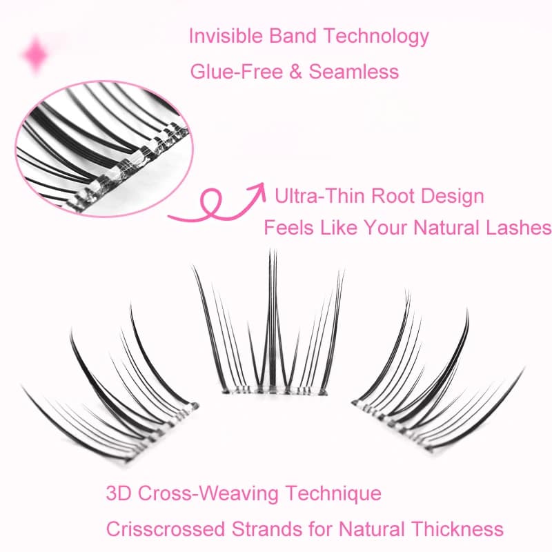Cils sans colle de Style coréen pour filles, grande capacité, naturels, vaporeux, faciles à applique