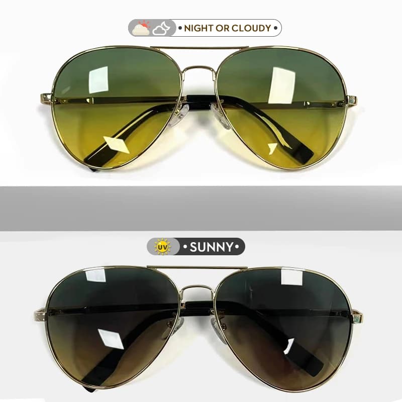 Top marque pilote lunettes de soleil photochromiques hommes polarisées jour nuit conduite lunettes f