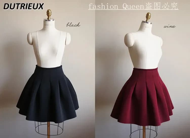 Jupe courte plissée de Style coréen, taille haute, Base Slim, pour femmes, jupe noire en coton pour 