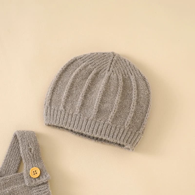 Barboteuse avec chapeau pour bébé garçon et fille, combinaison à bretelles, ensemble de tenues à la 