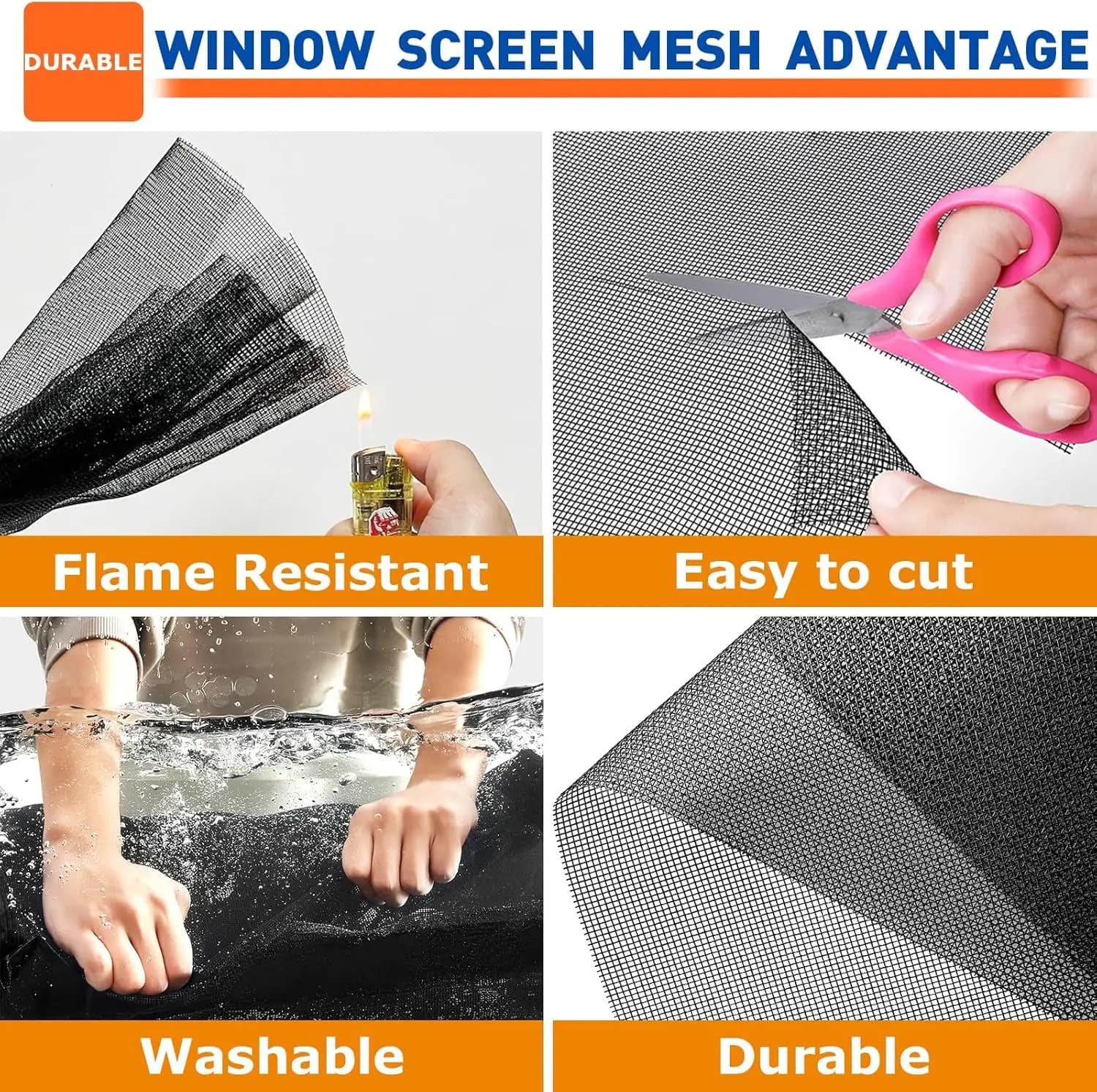 Écran de fenêtre anti-moustiques, découpe DIY, large couverture, anti-moustiques, adapté aux balcons