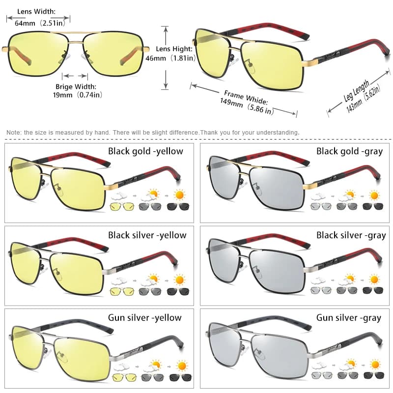 LIOUMO – lunettes de soleil polarisées pour hommes et femmes, photochromiques, pour la conduite, ant
