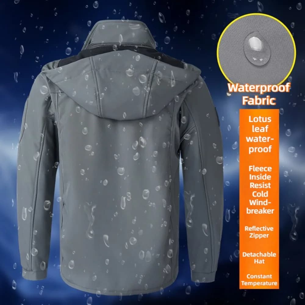 KB hommes vestes d'extérieur doublure polaire coupe-vent imperméable hiver veste chaude pour hommes 