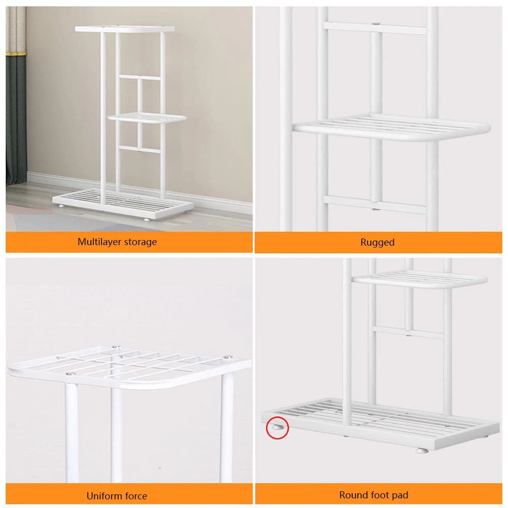 Support pour plantes en métal à 8 niveaux, 9 supports pour plantes en pot d'intérieur et d'extérieur
