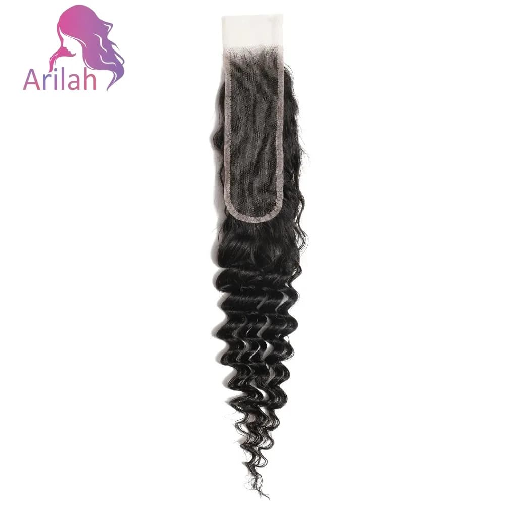 Perruque Lace Closure naturelle ondulée profonde, 12-22 pouces, 2x6, dentelle suisse transparente, p