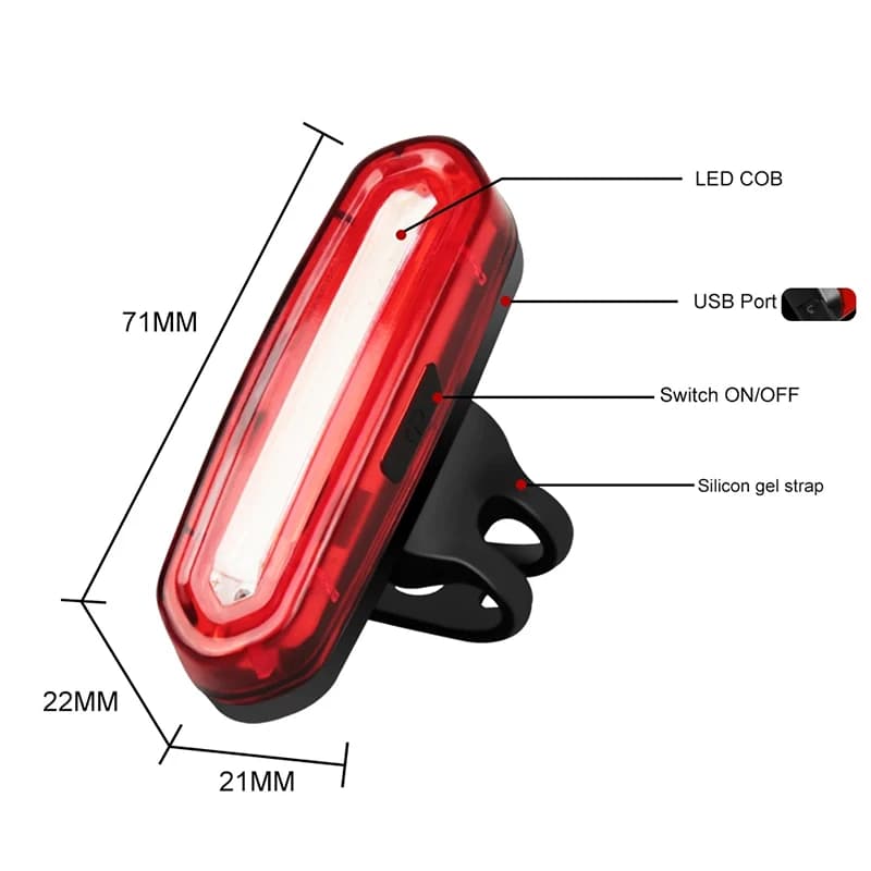 Feu arrière de cyclisme en plein air, chargeur USB, feux d'avertissement Led pour vélo de montagne, 