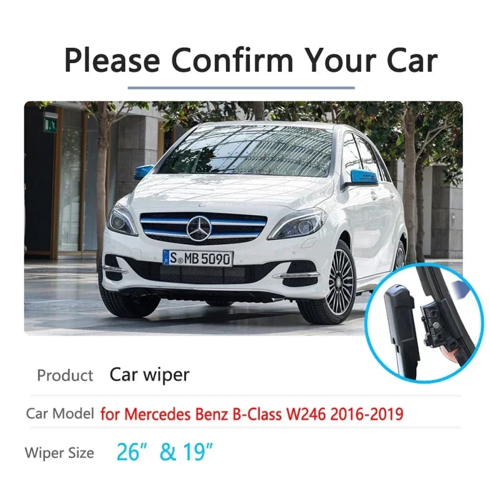 Pour Mercedes Benz classe B W246 2016 ~ 2019 essuie-glace accessoires de voiture classe B B160 B180 