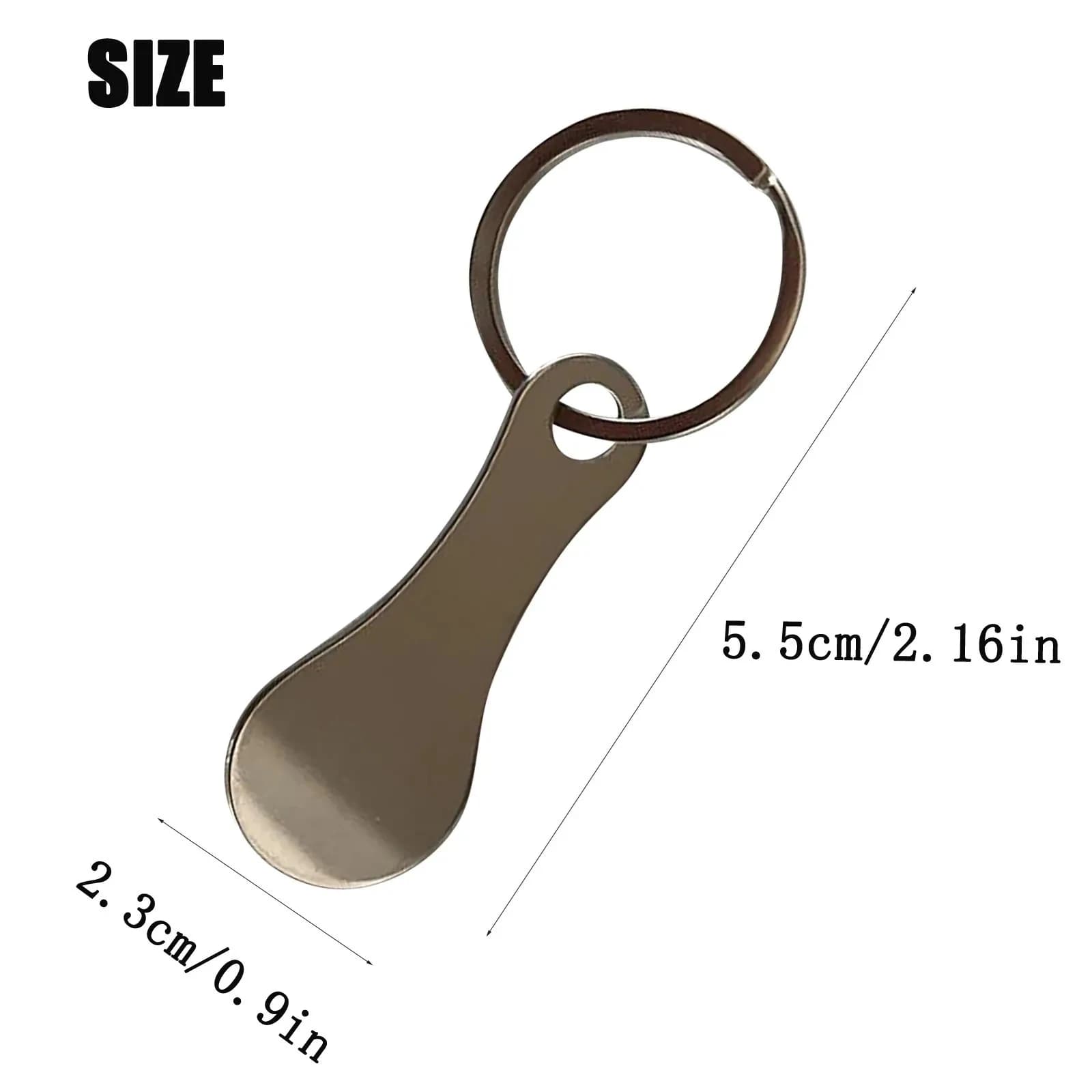 Porte-clés métallique rigide et Portable en acier inoxydable, jeton de panier de courses pour croche