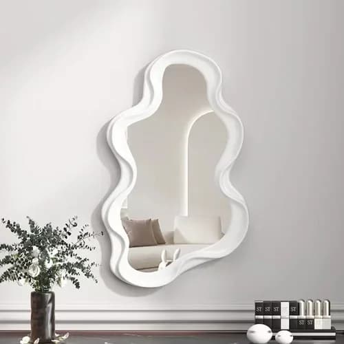 Miroir mural de maison paresseuse, pour chambre à coucher, salle de bains, miroir de maquillage Kawa
