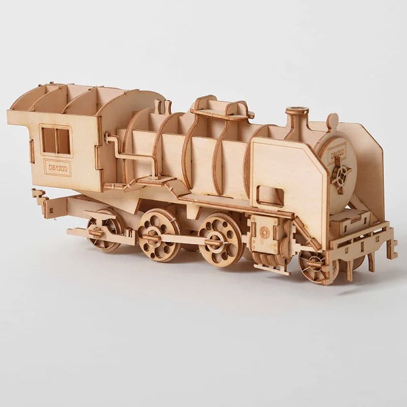 Bricolage 3d puzzle en bois pour assemblage Puzzle découpe Laser bateau à voile biplan Locomotive à 