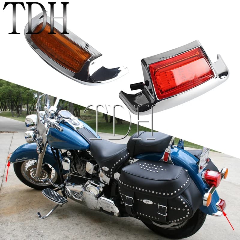 Feux de garde-boue arrière de moto, garniture de feux de frein arrière LED Tri-Bar pour Harley Herit