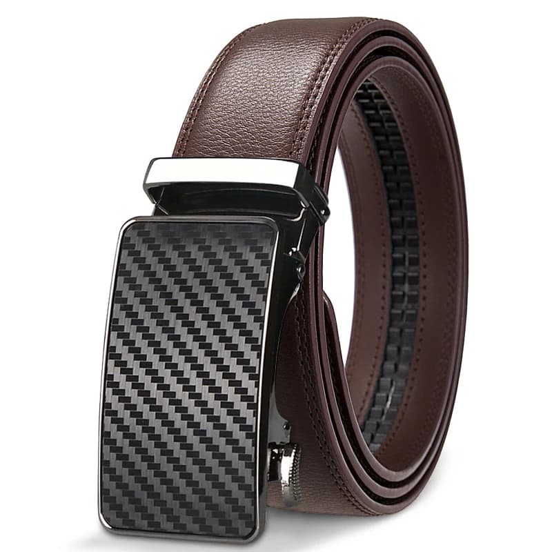 Ceinture en cuir véritable de haute qualité pour hommes, boucle automatique réglable, ceinture à cli