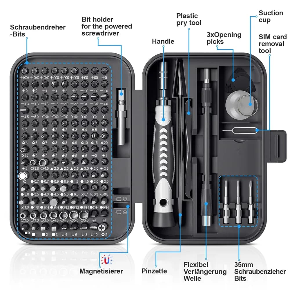 Jeu de tournevis de précision 130 en 1, Kits d'outils manuels portables, embouts magnétiques, petite