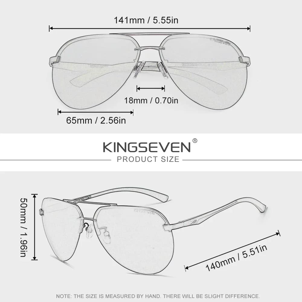 KINGSEVEN – lunettes de soleil polarisées sans monture en aluminium et magnésium, pour hommes/femmes