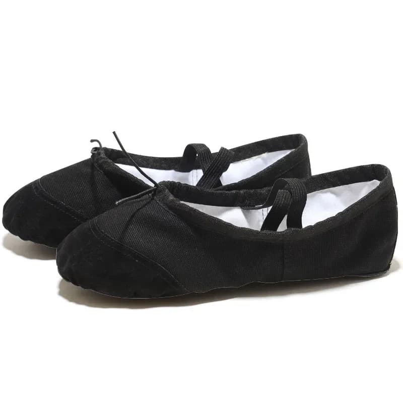 Chaussures de ballet plates en toile pour filles et femmes, souples, noires, rouges, blanches, roses