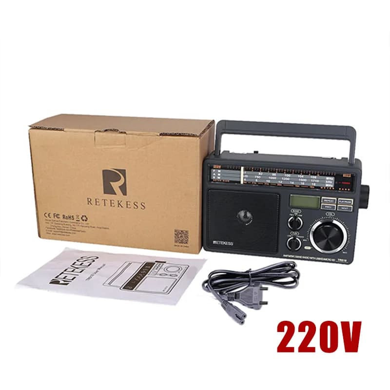 RETEKESS TR618 AM FM SW Radio portable avec lecteur MP3 numérique Support Micro SD et USB Volume for