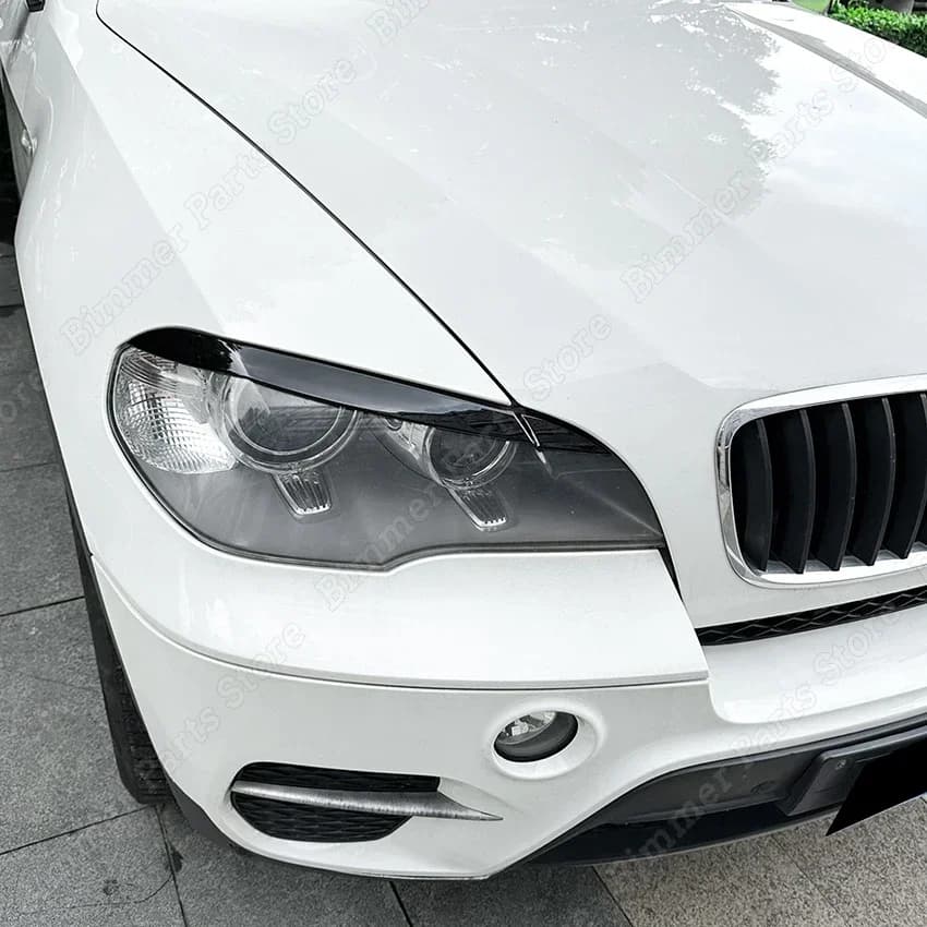 Autocollant de couverture de lampe, sourcils de phare avant de voiture, pour BMW X5 E70 30d 48i 30i 