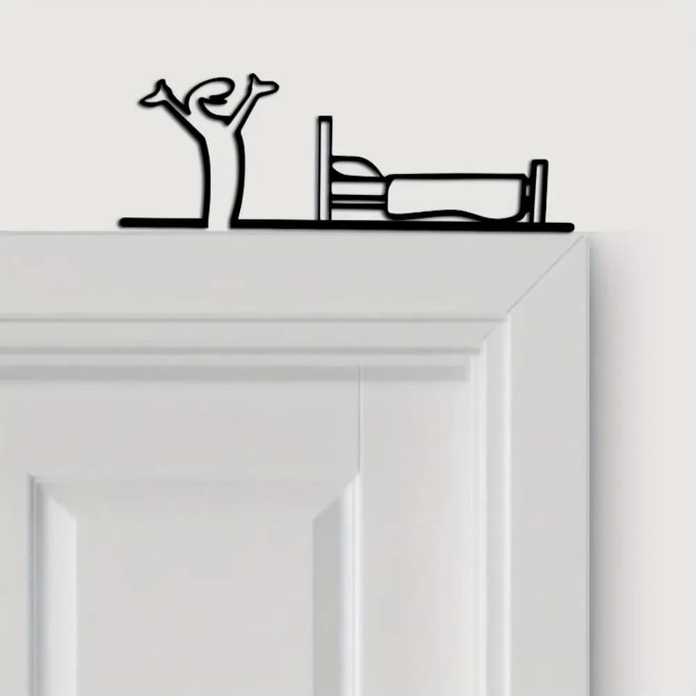 HxIron Art mural abstrait 2D en métal plat, panneau en fer noir moderne et minimaliste, durable et f