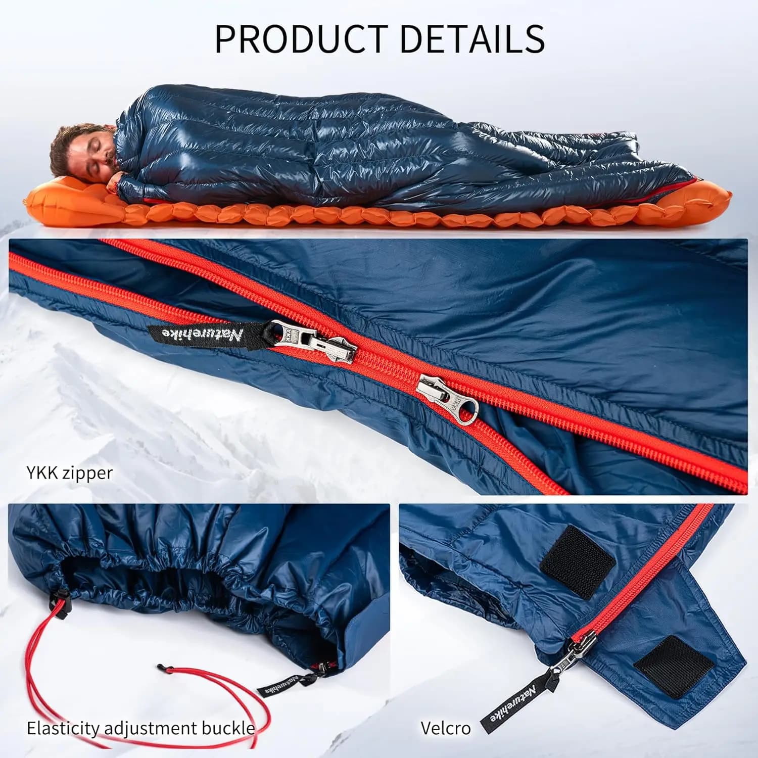 Natureifa-Sac de couchage en duvet de canard ultraléger, CW280, CWM400, sacs de voyage de printemps,