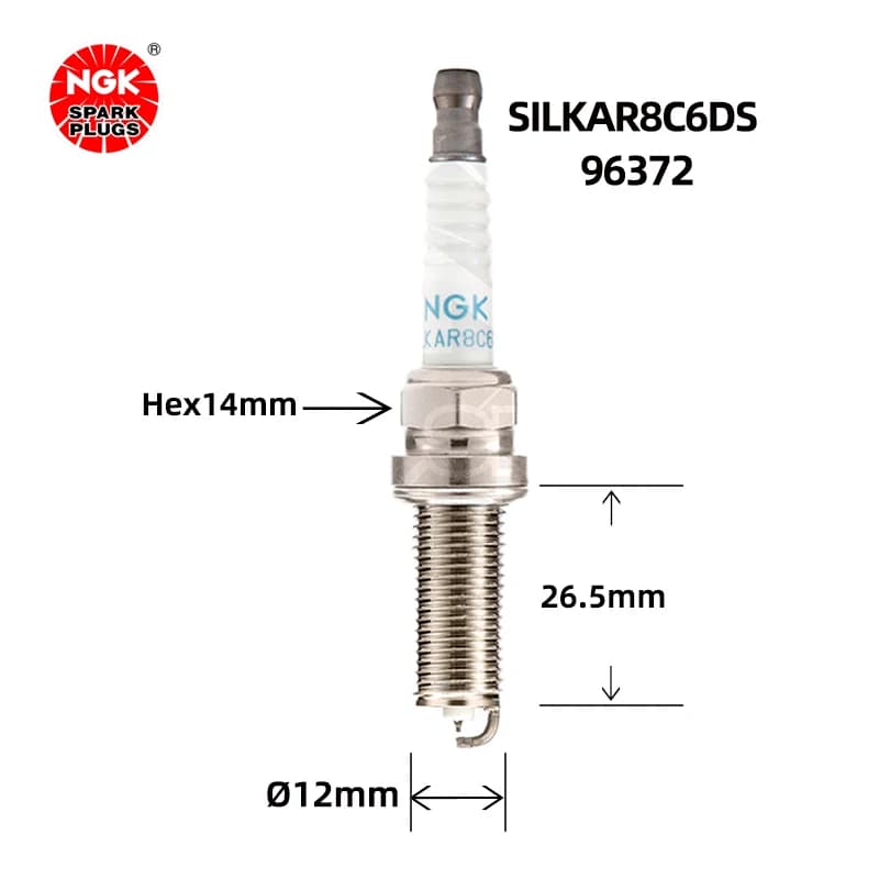 Bougie d'allumage NGK Iridium Platinum SILKAR8C6DS 96372 pour Maserati Ghibli OE 310235