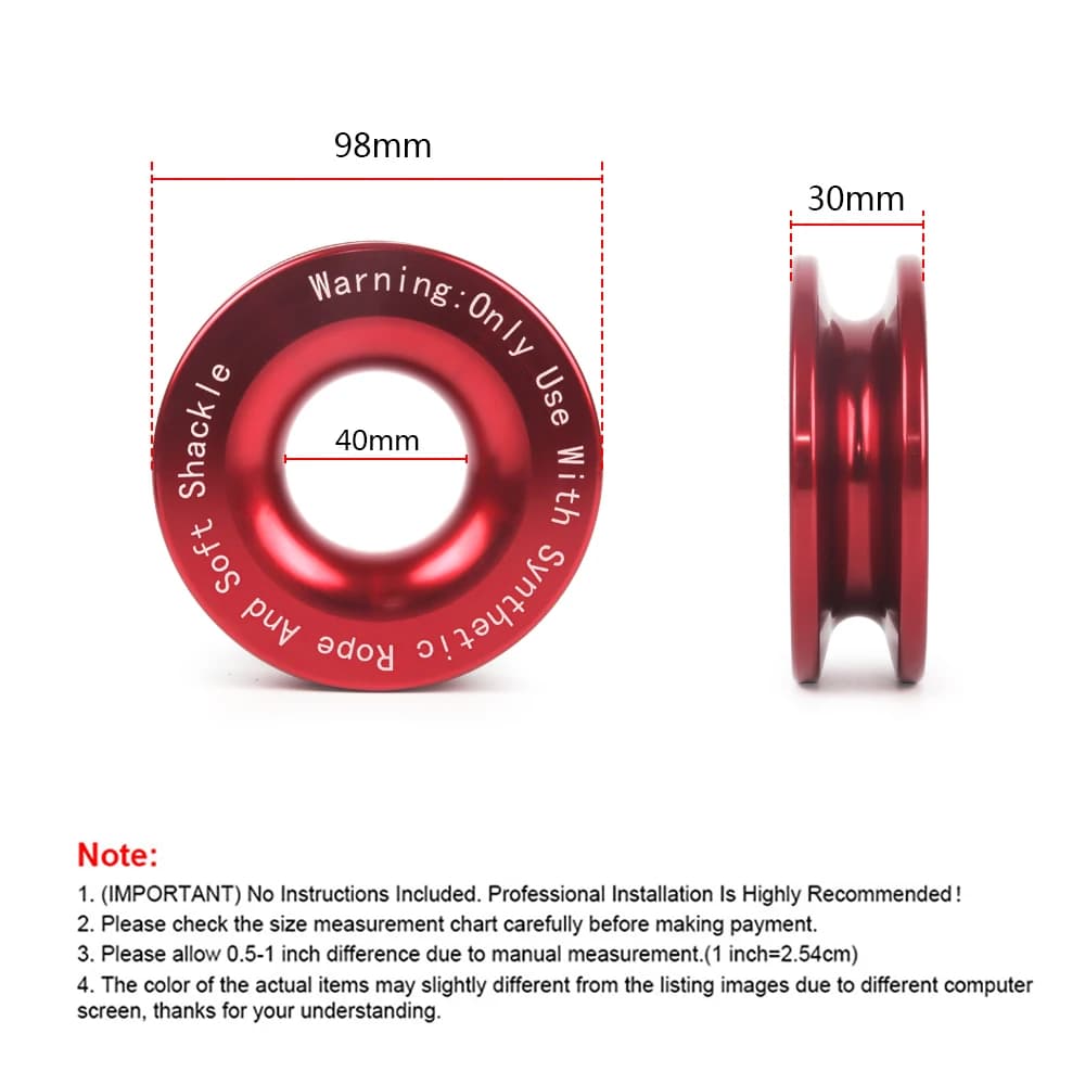 Anneau de récupération de voiture 41000 LBS, Kits d'anneaux de récupération de manille souple pour t