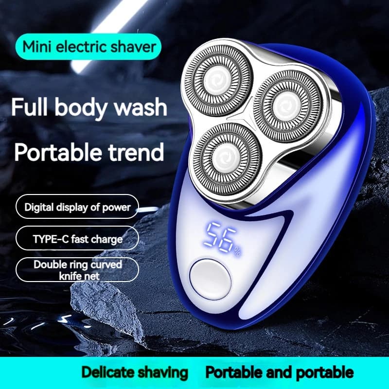 Mini rasoir électrique pour hommes, couteau à barbe portable TYPE-C chargeant des rasoirs à trois tê
