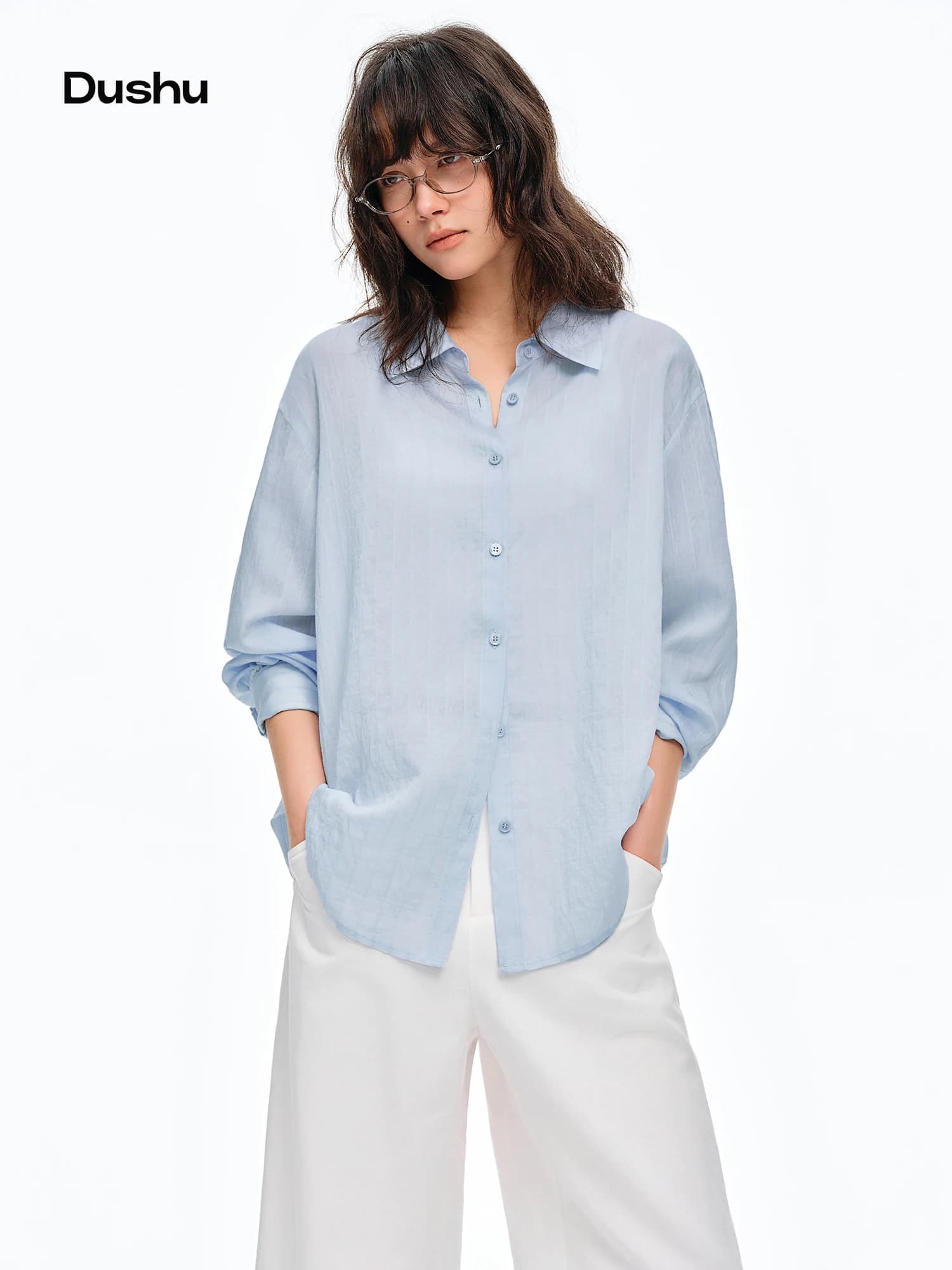 DUSHU 2026 – Nouvelle chemise d'été pour femme avec dentelle, protection solaire, légère, à manches 