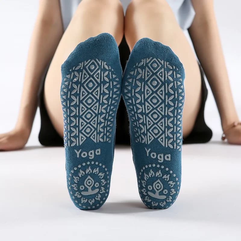 Chaussettes de Yoga antidérapantes avec pansement en coton, dos nu, Pilates, pour femmes, Fitness, B
