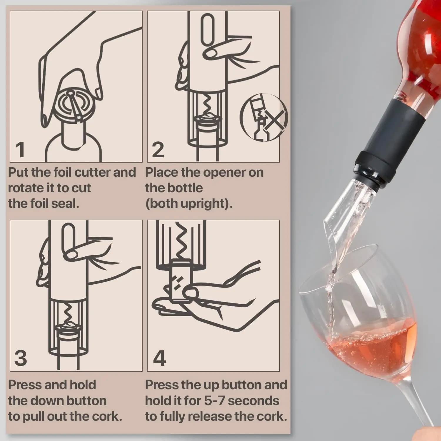Ouvre-bouteille de vin électrique, tire-bouchon automatique pour vin rouge, ouvre-bouteille Recharge