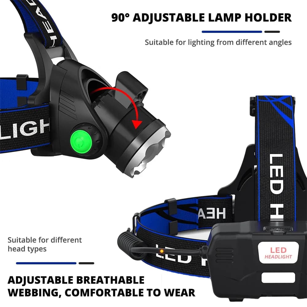 Lampe de sauna LED étanche, lampe frontale de pêche, lampe n'aime, lumière de camping super lumineus