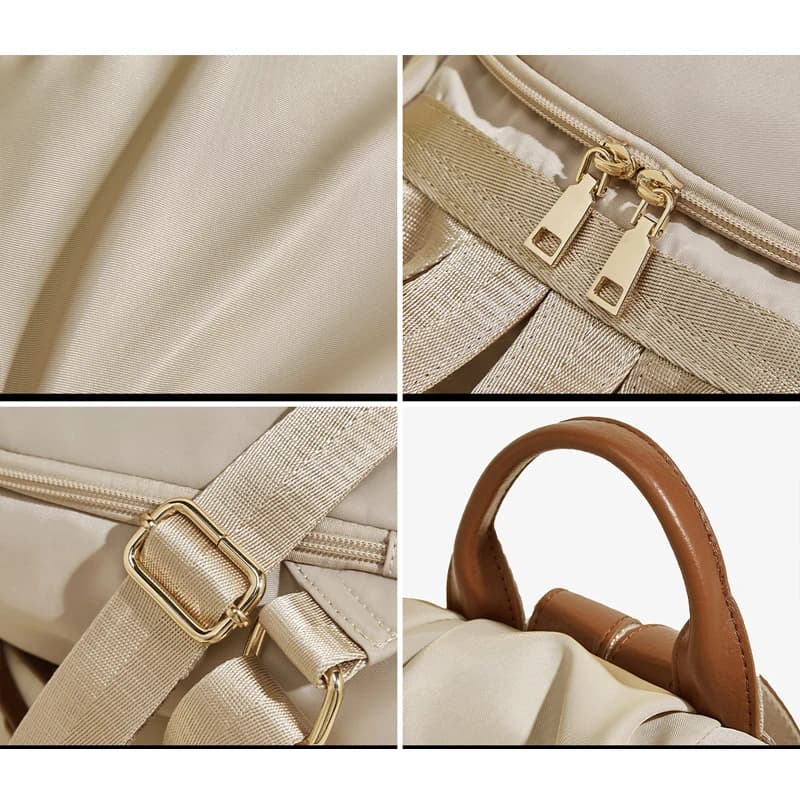 Sac à dos en tissu FOXER pour femme 2026 – Sac à bandoulière tendance avec poignée supérieure pour é