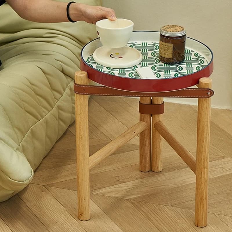 Tables basses de luxe en bois massif, table d'appoint de canapé vintage, petite escalier circulaire 