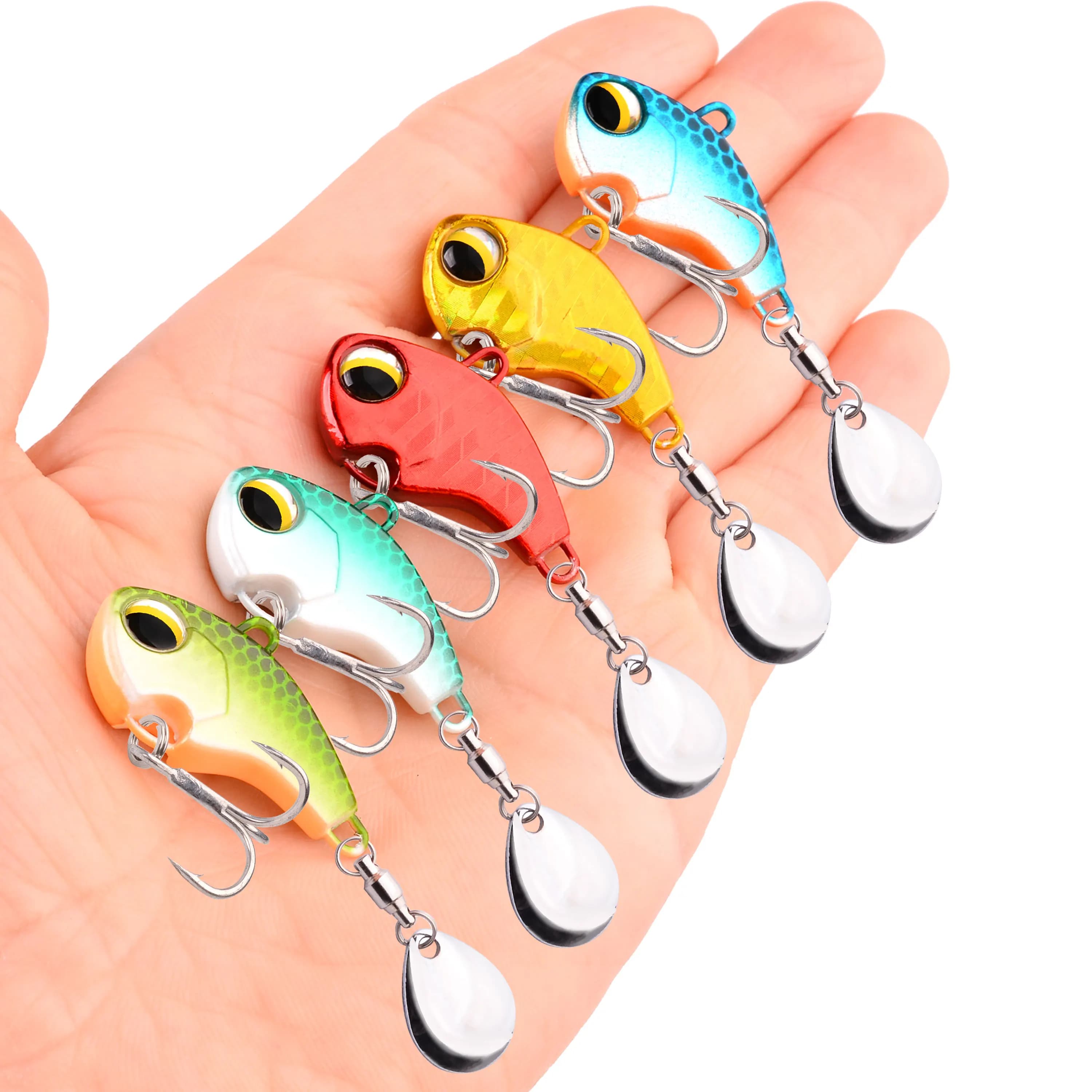 Appât dur rotatif métallique vibrant pour la pêche, leurre pour attraper des poissons, matériel pour
