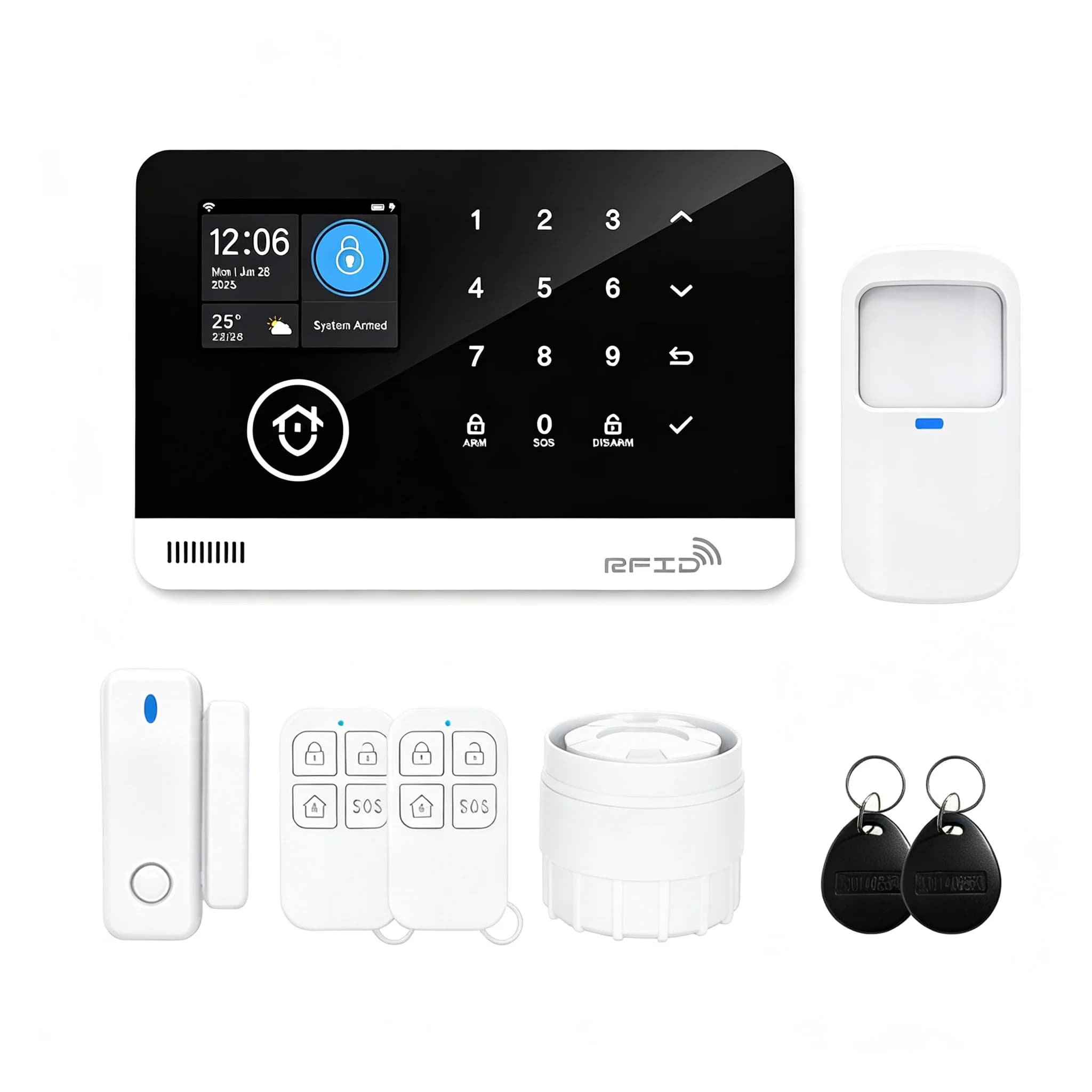 Alarme de sécurité intelligente multifonctionnelle Tugard, ensemble complet, WiFi, GSM, contrôle par
