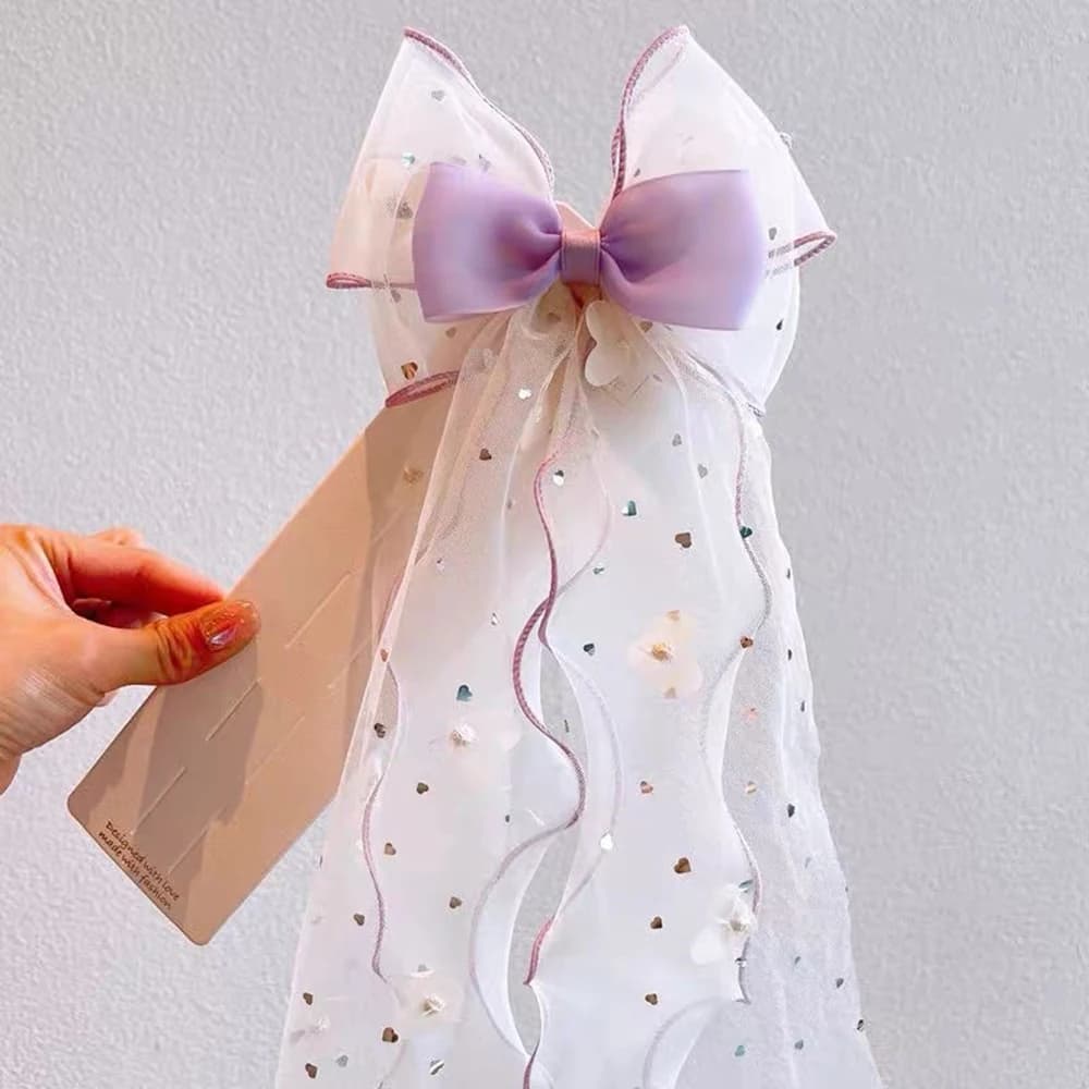 Accessoire pour cheveux avec nœud en maille, pince à cheveux princesse douce pour enfants, pince sup